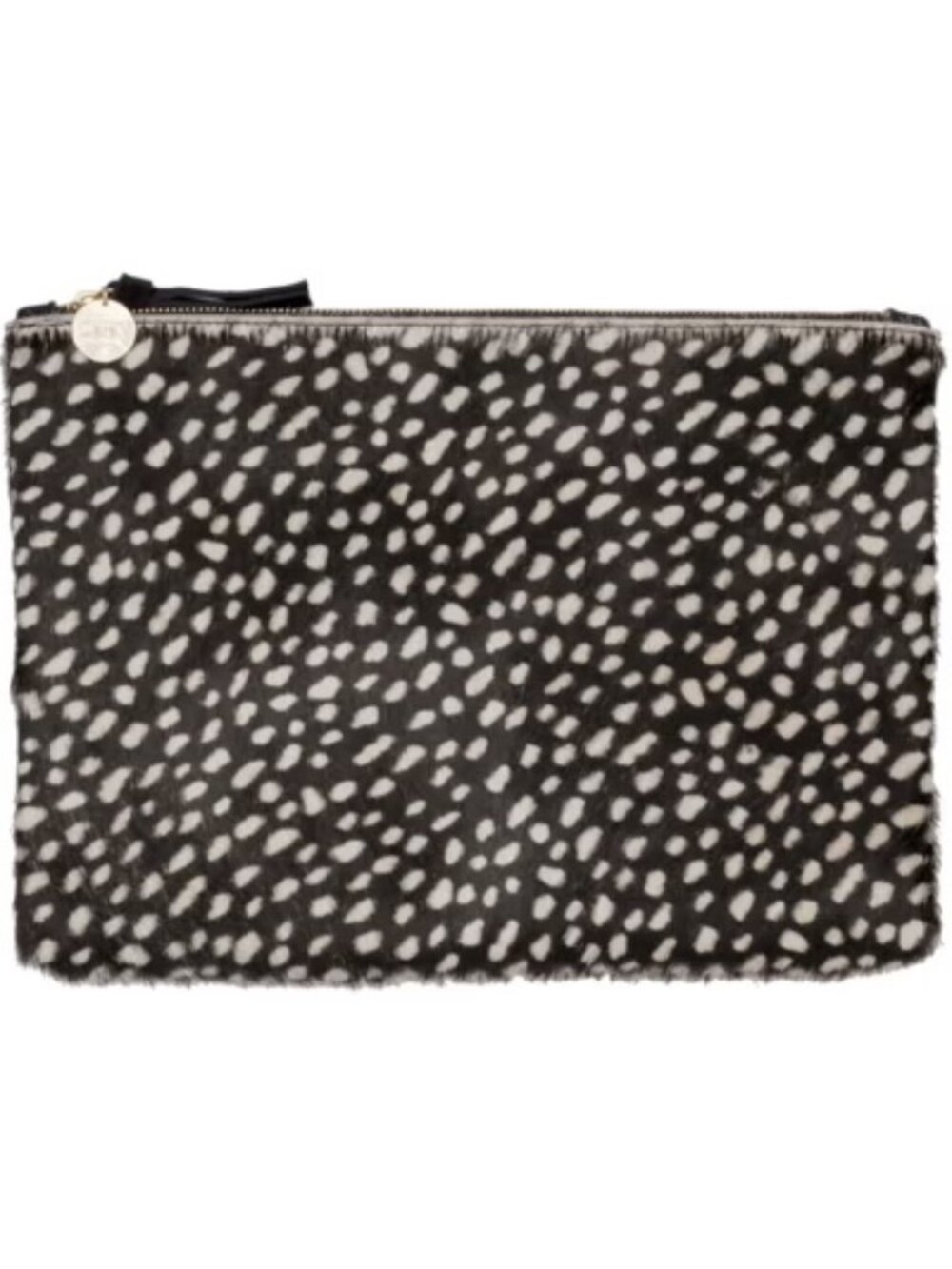 Clare V Flat Foldable Clutch Black Ladybug Calf Hair